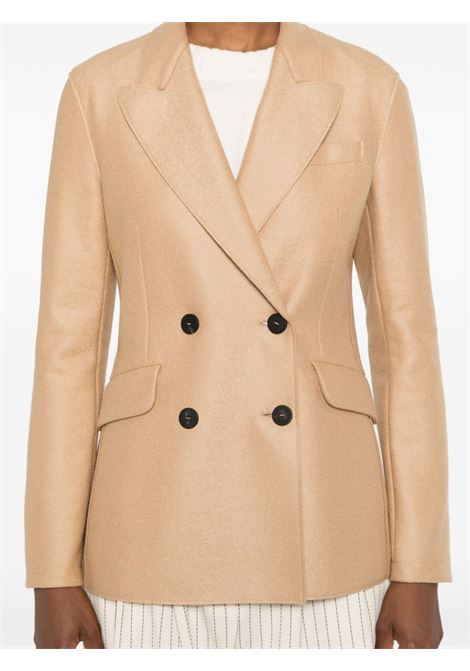 Beige double-breasted tailored balzer Harris wharf london - women HARRIS WHARF LONDON | A3229MLX418